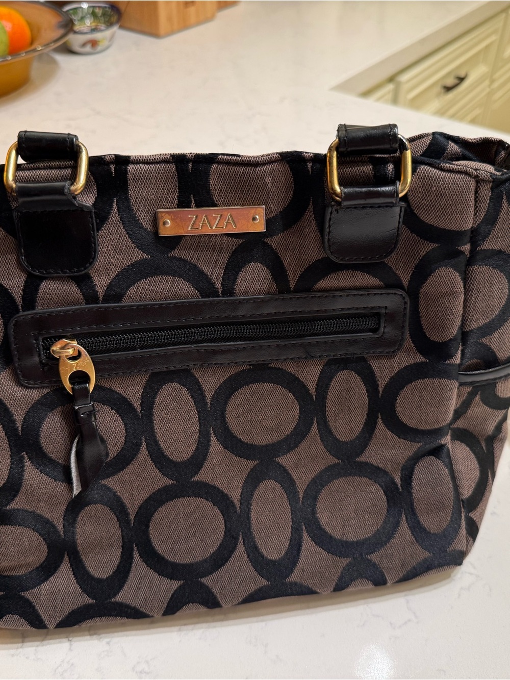 Zaza Women's Brown & Black Signature lunch Tote Bag